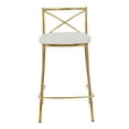 thumbnail image 5 of Modern Charlotte 25" Contemporary Fixed-Height Counter Stool In Gold Metal And White Faux Leather - Set Of 2, 5 of 6