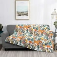 thumbnail image 2 of Naloa Abstract Plants Mushroom Deer Flannel Fleece Throw Blanket for Bed Couch, Thick Blanket - All Seasons Suitable for Women, Men and Kids-60"x50", 2 of 6