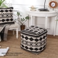 thumbnail image 2 of · REDEARTH · Tufted Pouf Ottoman with Filler Textured Storage Cube Bean Bag Pouffe Footrest for Living Room, Bedroom, Nursery, Kidsroom; 100% Cotton (17.5"X17.5"X17.5", Linear Diamond Black), 2 of 9