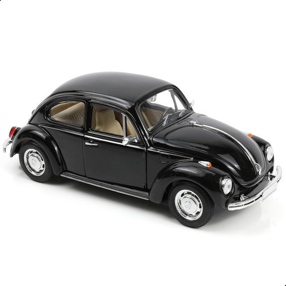 Nuotie 1/24 Beetle Car Toy Model Alloy Metal Diecast Classic Vehicle Model Toy Vintage Auto Black Bug Static Finished Collection Gift Ornament for Aldult Kid Men
