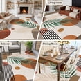 thumbnail image 5 of Large Area Rugs for Living Room Bedroom, Middle Century 6'x9' Rug Washable Carpet Runner Indoor Outdoor, Orange Brown Boho Abstract Geometric Non Slip Floor Mats Rug for Kitchen, Playroom, 5 of 8