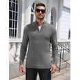 thumbnail image 4 of COOFANDY Men's Sweater Quarter Zip Pullover Casual Knit Cotton Long Sleeve Mock Neck Sweaters for Casual Outings Daily Work Business, 4 of 9