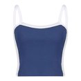 thumbnail image 4 of Women Patchwork Crop Cami Sleeveless Tank Spaghetti Strap Backless Form Fitting Cropped Tops Vest, 4 of 6