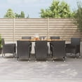 thumbnail image 1 of vidaXL 9 Piece Garden Dining Set with Cushions Black Poly Rattan, 1 of 5
