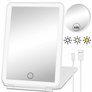 UUGEE Desk Makeup Mirror with Lights Small Rechargeable Travel Lighted Vanity Mirror