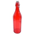thumbnail image 3 of Botella de Vidrio Grueso, Tapa de Goma con Cierre Hermético Reutilizable, Colección Oxford, Envase de Vidrio, Ideal Bebidas Frías Agua, Jugo, Capacidad 1 Litro, Color Roja, 3 of 3