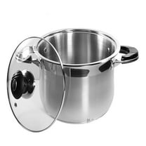 20Qt Stock Pot Stainless Steel Super Double Capsulated Bottom w/Glass Lid