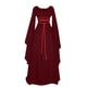 thumbnail image 2 of Womens Halloween Costumes 2024 Cosplay Gothic Dresses Women's Long Sleeved Round Neck Belt Irregular Dress Halloween Costume, 2 of 5