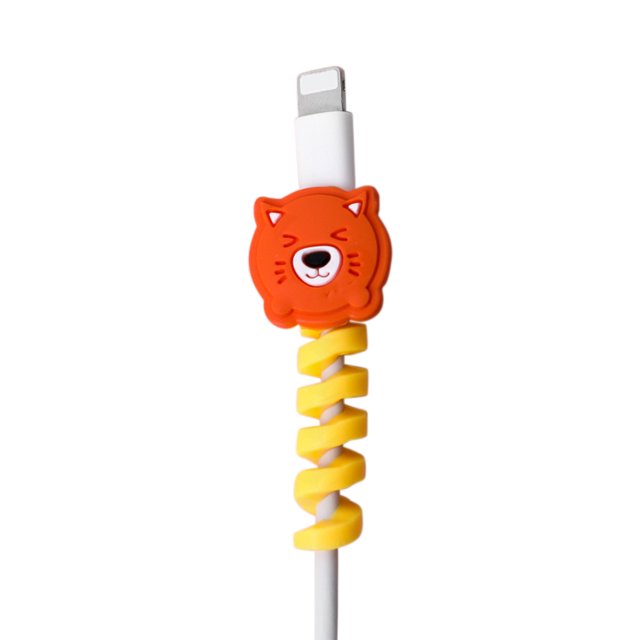 Silicone Flexible Cable Wire Protector Cute Animal Images Spiral Phones Charges Cable Saver Suit for All Cellphone Data Lines