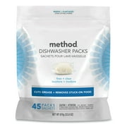 method Dish Detergent Tabs, Fragrance-free, 45 Count/Pack