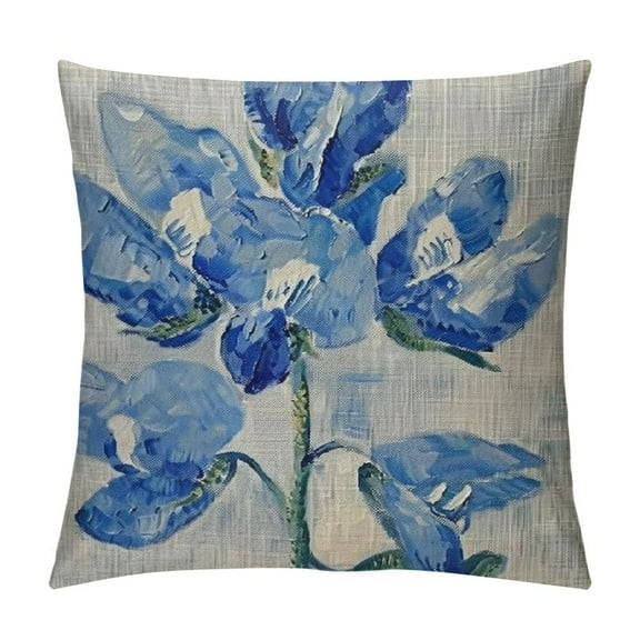 Throw Pillow Covers Blue Texas Watercolor Bluebonnet Decorative Square Pillowcases Cushion Cover
