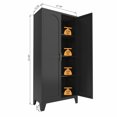 thumbnail image 2 of 61'' Metal Storage Cabinet with 2 Doors and Adjustable Shelves, Modern Style Steel Cabinet for Entrance Passage, Garage, Pantry, Kitchen, Living Room, Bathroom, Office, Black, 2 of 5