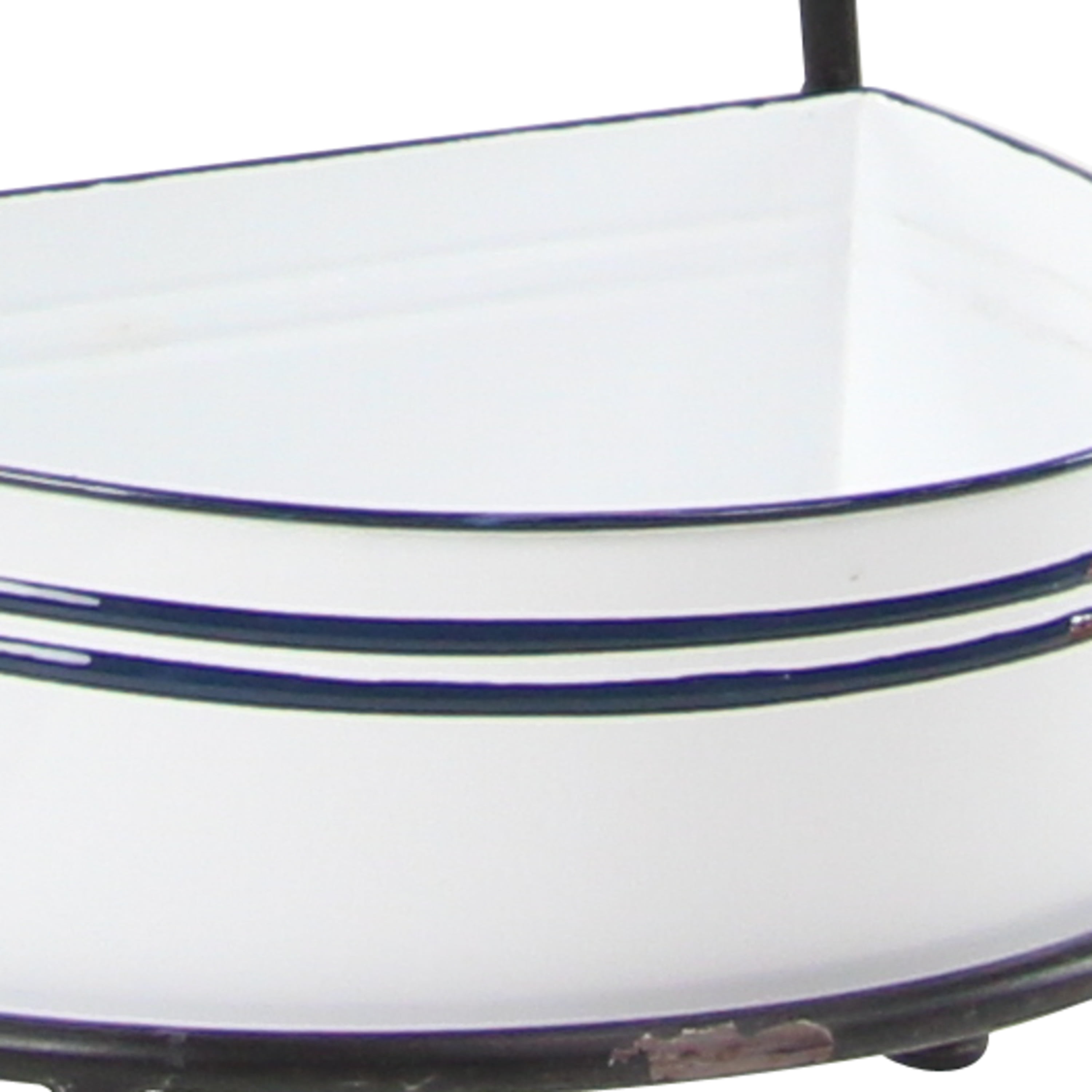 DecMode 14"W, 38"H Metal Farmhouse Shelving Unit, White, 1 - Piece