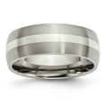 thumbnail image 1 of Titanium Sterling Silver Inlay 8mm Brushed Band Ring 7.5 Size, 1 of 6