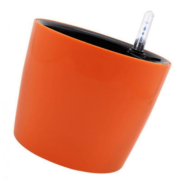 Almencla 7in Self Watering Planter Automatic Lazy Water Absorption Flower Planter Orange