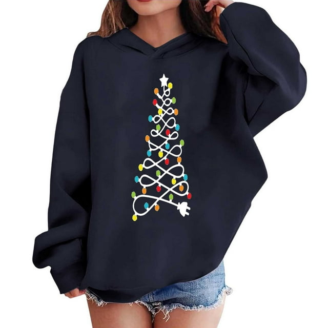 Sudaderas con capucha para niños y niñas, sudaderas navideñas con capucha para niños medianos y grandes, camisetas de manga larga, sudaderas para niños