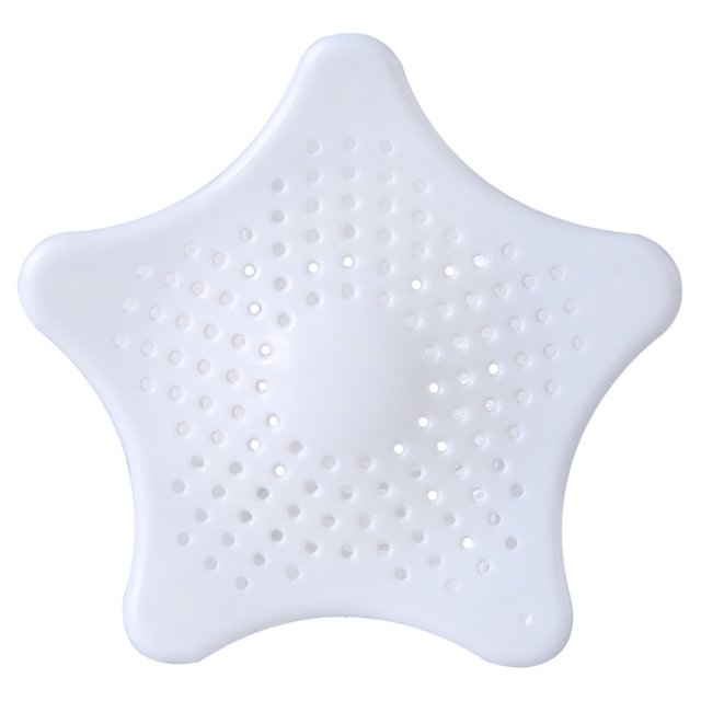 Filtro de silicona para fregadero, filtro de pelo de ducha, filtro de desagüe de baño y ducha de estrella de mar, para desagüe de ducha, para colar el cabello y la suciedad, tapón de drenaje con ventosas (blanco) ShuxiuWang 8390614777224