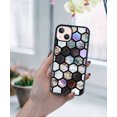thumbnail image 5 of FINCIBO Soft Rubber Protector Cover Case for Apple iPhone 13 6.1" 2021 (NOT FIT Apple iPhone 13 mini 5.4" 2021/iPhone 13 Pro 6.1" 2021/iPhone 13 Pro Max 6.7" 2021), Mix Marble Tiles Black BG, 5 of 5