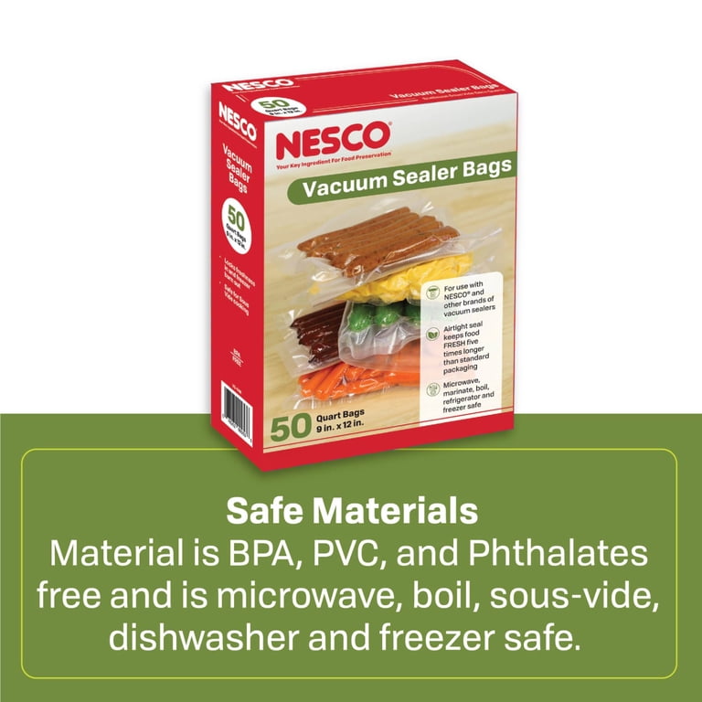 NESCO Quart Vacuum Sealer Bags, 50 Count, 8" x 12" photo 5
