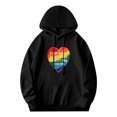 thumbnail image 1 of Men's Long Sleeve Hoodie Pullover with Front Pocket Rainbow Heart Design ' IF YOUR FAMILY ' S TO YOUR IDENTITY NOW ' Relaxed Fit, 1 of 7