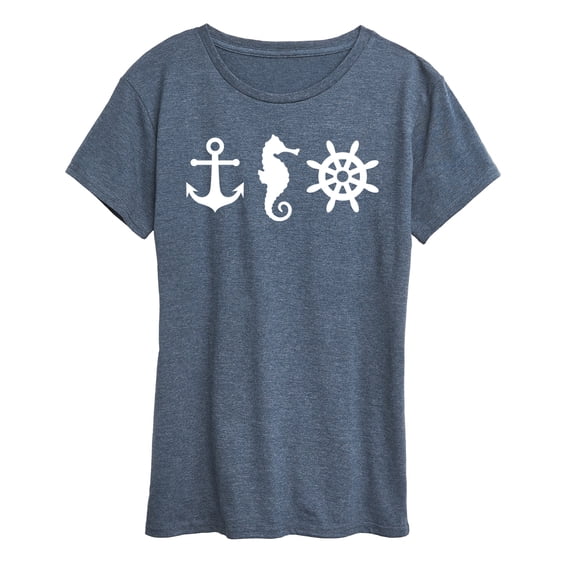 Instant Message - Nautical Symbols - Women's Short Sleeve Graphic T-Shirt