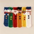 thumbnail image 4 of 6 Pcs Christmas Fuzzy Socks for Women Plush Cartoon Non Slip Fluffy Cozy Slipper Winter Warm Fleece Socks Home Sleeping Socks for Girl, 4 of 13