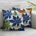 thumbnail image 3 of Fall Maple Leaves Pillow Covers  Autumn Throw Pillow Covers Modern Square Pillow Case Blue White Stripes Pillowcase for Living Room Sofa Outdoor, 3 of 5