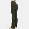 thumbnail image 5 of XFLWAM Cargo Flare Pants Women High Waisted Bootcut Yoga Pants with Pockets Casual Wide Leg Strethcy Butt Lifting Flare Leggings, 5 of 8