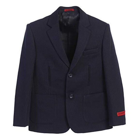 Gioberti Kids and Boys Lightweight Waffle Weave Textured Blazer Jacket, Navy, Size 12