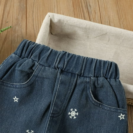 

Cathalem Checke Pants Girls Toddler Kids Baby Girls Puff Sleeve Lace Ribbed T Shirt Tops Denim Jeans Long Pants 2PCS Blankets Set Childrenscostume White 2-3 Years