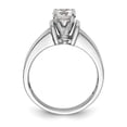 thumbnail image 2 of Solid 14k White Gold Peg Set Solitaire Engagement Ring with CZ Cubic Zirconia Size 7.5, 2 of 7