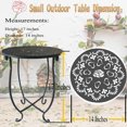 thumbnail image 4 of Outdoor Bistro Tables, 14 inch Small Table for Small Space Iron Round Accent Table for Outside Garden Balcony Yard & Indoor Use 1 Pack, 4 of 7