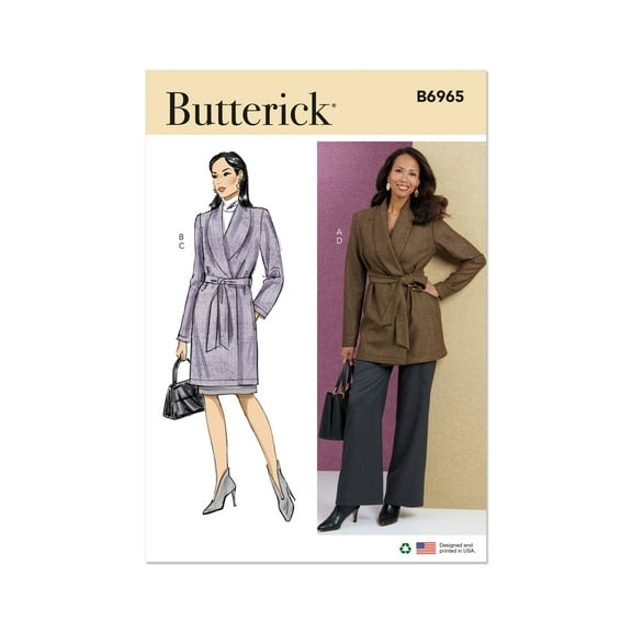 Butterick Sewing Pattern 6965 - Misses' Jacket, Skirt and Pants, Size: Y5 (18-20-22-24-26)