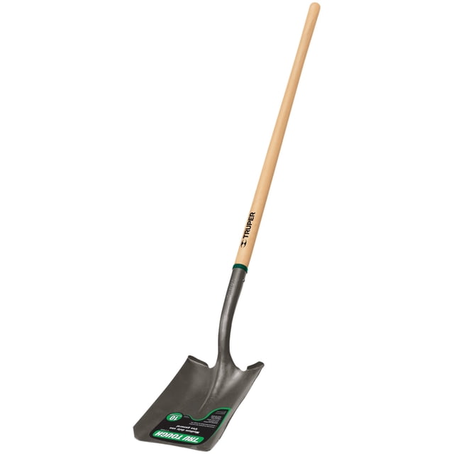 Pala Truper Tru Tough de punta cuadrada con mango largo de 122 cm