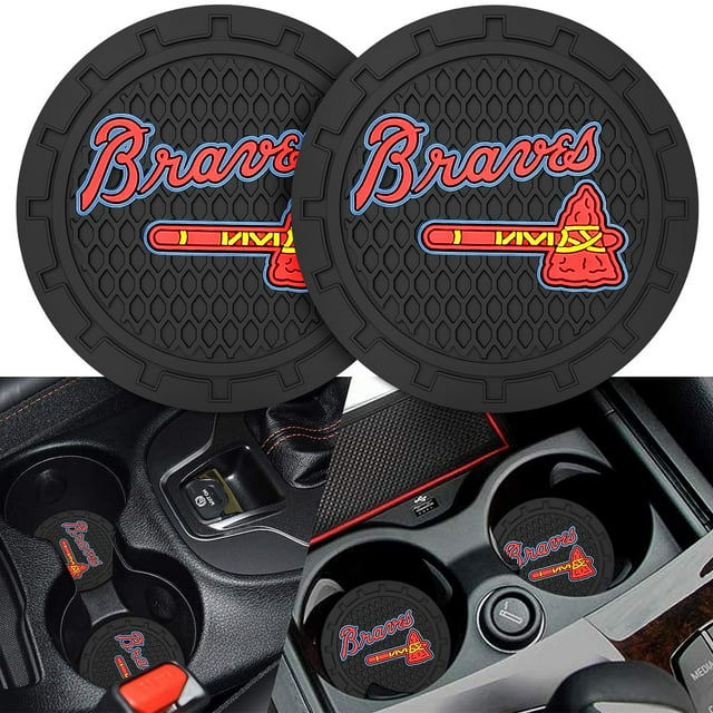 2 Posavasos Para Coche, Posavasos Para Coche, Posavasos Para Fanáticos De Los Bravos De Atlanta, Alfombrilla Antideslizante Para Bebidas, Accesorios Interiores, Bravos De Atlanta