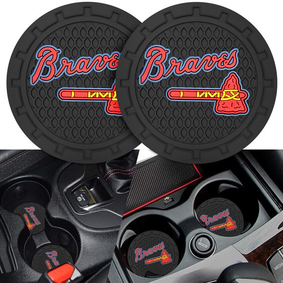 2 Posavasos Para Coche, Posavasos Para Coche, Posavasos Para Fanáticos De Los Bravos De Atlanta, Alfombrilla Antideslizante Para Bebidas, Accesorios Interiores, Bravos De Atlanta