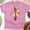 Azalea, variant on He Is Risen T-Shirt | Christian Cross and Bow Graphic Matthew 28:6 Tee, Black, Size 2XL