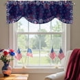thumbnail image 2 of Navy Blue Red Stars Tie Up Valances Curtain, Adjustable Kitchen Independence Day Sparklers Us Flag Modern Valances for Windows Decor, Rod Pocket Short Curtains Set for Bedroom/Bathroom, 60"x18", 2 of 9