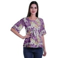 thumbnail image 2 of Moomaya Printed Round Neck Top For Women Elbow Sleeve Blouse Tunic Formal Wear, 2 of 6