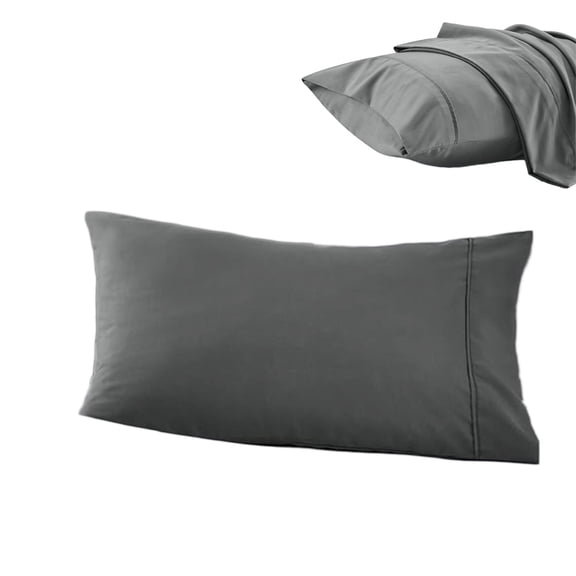 Cinvoph 26"x20" Solid Pillow Cases Soft Envelope Closure Fade Resistant Durable Throw Pillow Cover for Cozy Sleep Daily Bedroom All-Season Use, Dark Gray