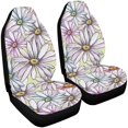 thumbnail image 2 of ABPHQTO Juego de 2 fundas para asientos de coche Crisantemo Margarita Protector universal para asientos delanteros de coche para coche, SUV sedán, camión, 2 of 3