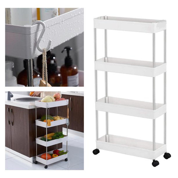 Carrito Multifuncional Estante de Piso Estante de Almacenamiento Extraíble de Varias Capas Estante de Almacenamiento Móvil Que Ahorra Espacio Nivel ancho 4 Macarena Carro de almacenamiento de cocina