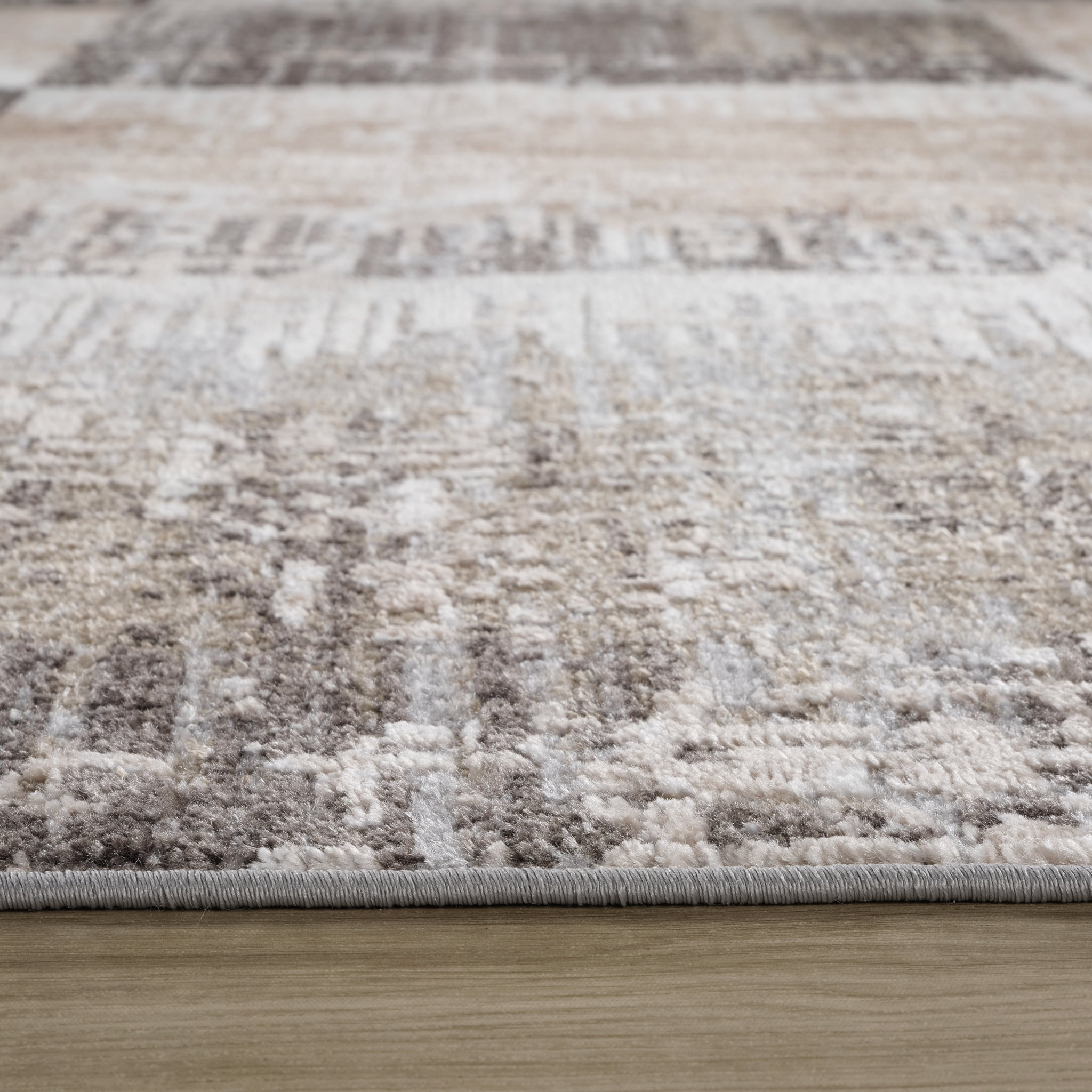 Tapis d'interieur abstrait Rug Branch Cadence, marron beige, moderne - Salon, chambre, salle a manger et cuisine