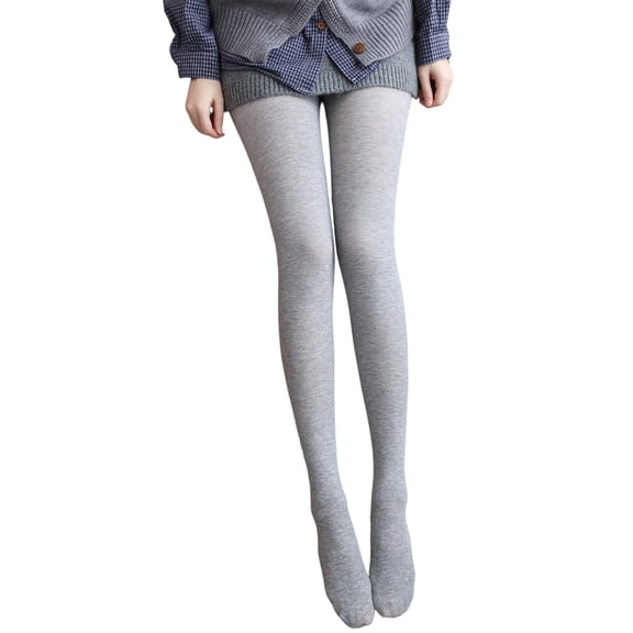 IWRICH Women's Opaque Lined Tights High Waist Warm Winter Thermal Tights Light Gray One Size