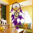 thumbnail image 6 of KEINXS Double Ring Purple Feather Dream Catcher Wall Hanging Home Car Decor Craft, 6 of 6