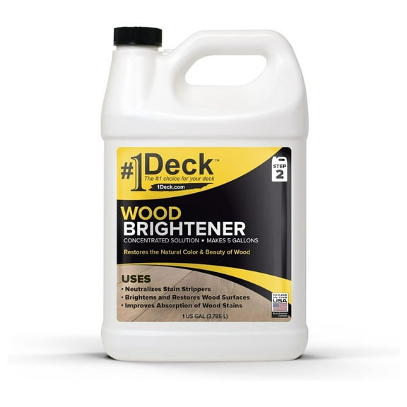 #1 Deck Wood Brightener - 1 Gallon - Makes 5 Gallons of Wood Deck Brightening
