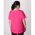 thumbnail image 2 of Hanes Just My Size Cotton Jersey Short Sleeve V-Neck T-Shirt (Plus ) Amaranth 3X Women's, 2 of 5