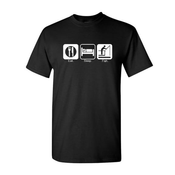 Tee Hunt Eat Sleep Fish T-Shirt Funny Fishing Camping Shirt
