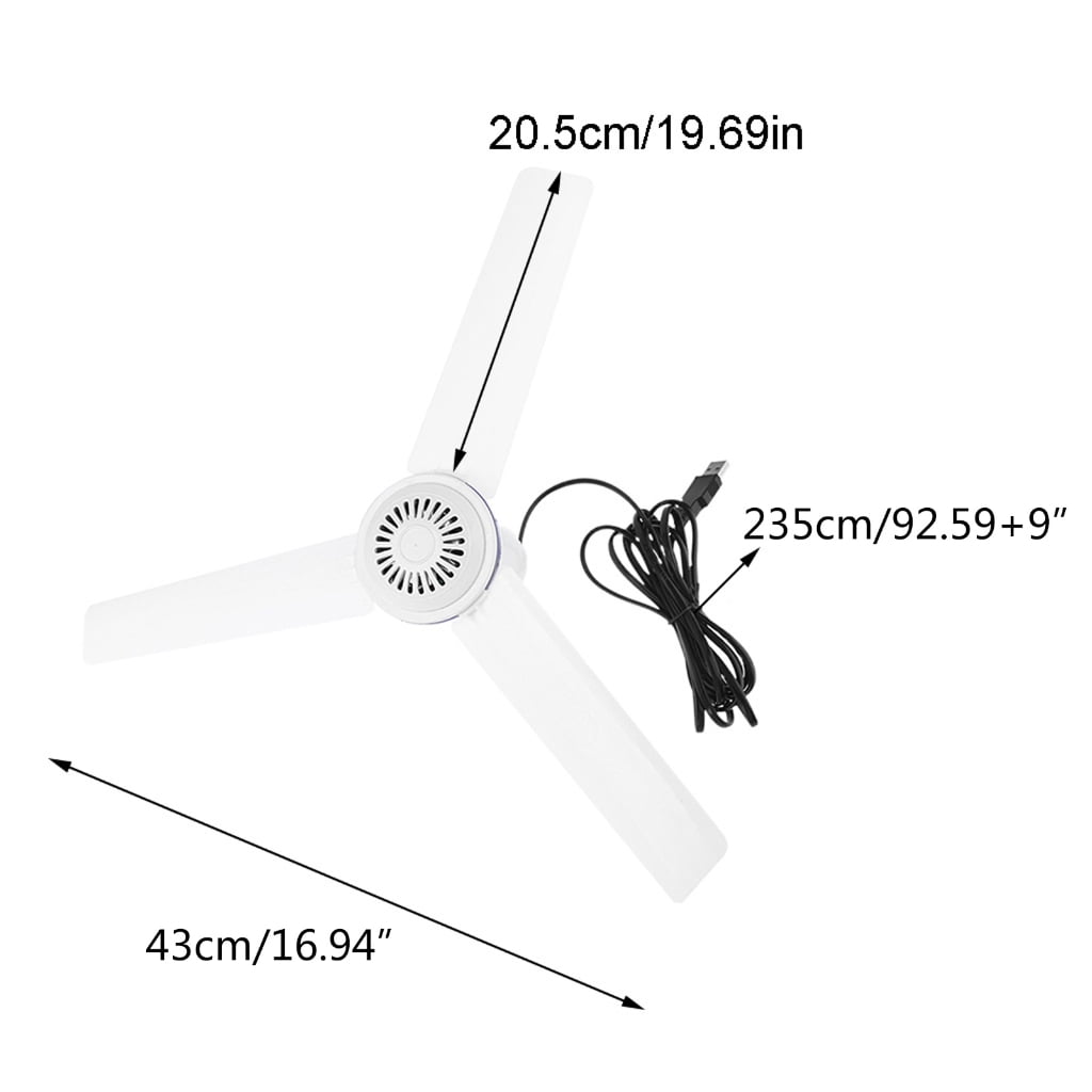 Zeiwohndc Silent Travel 5V USB Powered Canopy Ceiling Fan Diameter