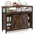 thumbnail image 3 of Costway Aparador Buffet, Gabinete De Barra De Café Con Puerta Corrediza De Granero De Granja Con Mesa Espaciosa, Estante Ajustable, Dispositivo Antivuelco, Para El Hogar, Cocina, Comedor,Sala De Estar, 3 of 3